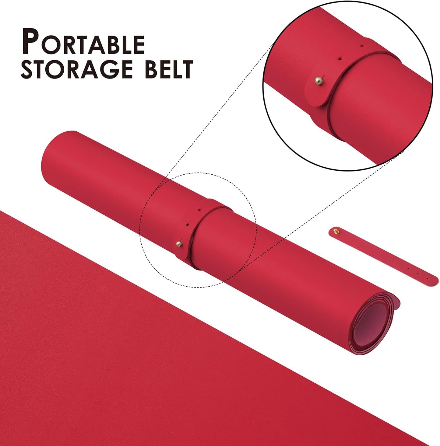 Large Desk Mat - 47.2"x 17" Non-Slip PU Desk Pad for Office and Home - Ideal for Large Mouse Pad and Desk Mats on Top of Desks(Rose Red)