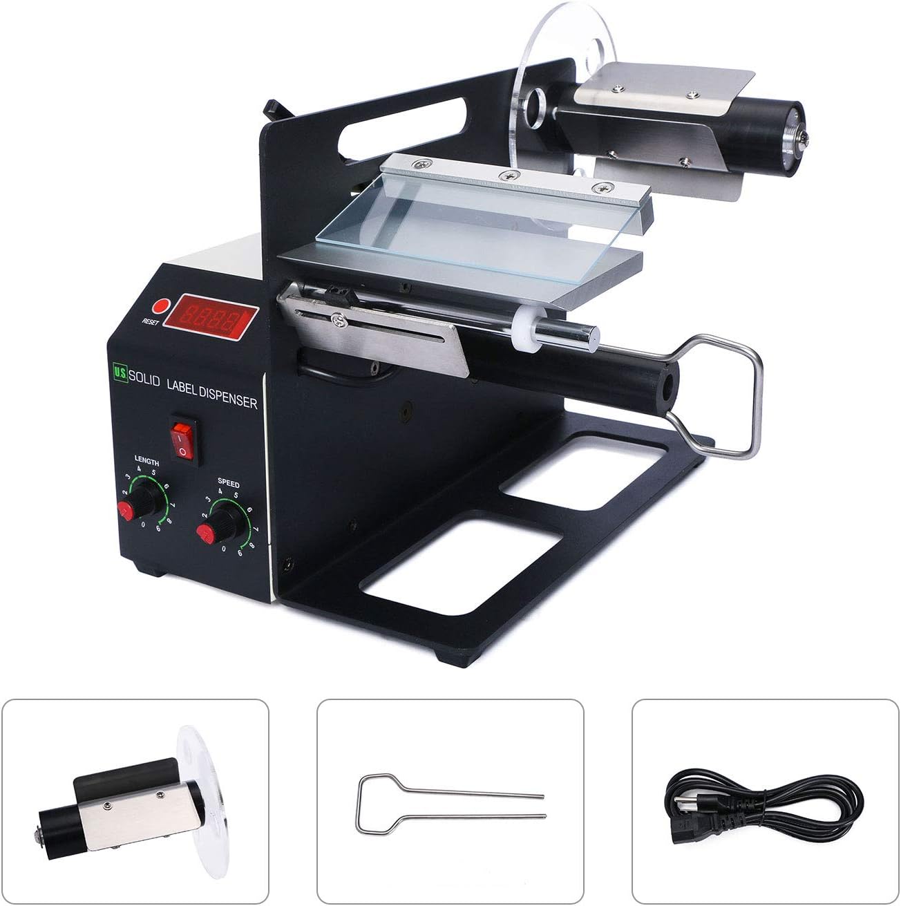 U.S. Solid Automatic Label Dispenser - Dispensing Machine for Translucent and Opaque Labels - Max Width 160MM