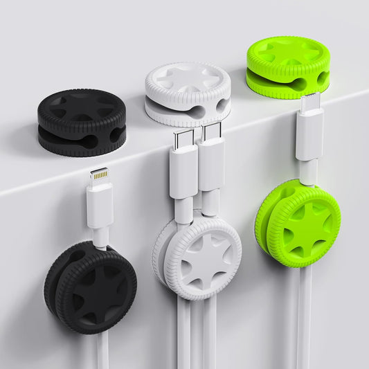 6 Pack Cord Organizer Clips - Desk Cable Management Clips, Cable Holder for Charger Wires, Phone Charger Cord Holder Clips for Desk, Office, Car, Home, Cubicle, Nightstand