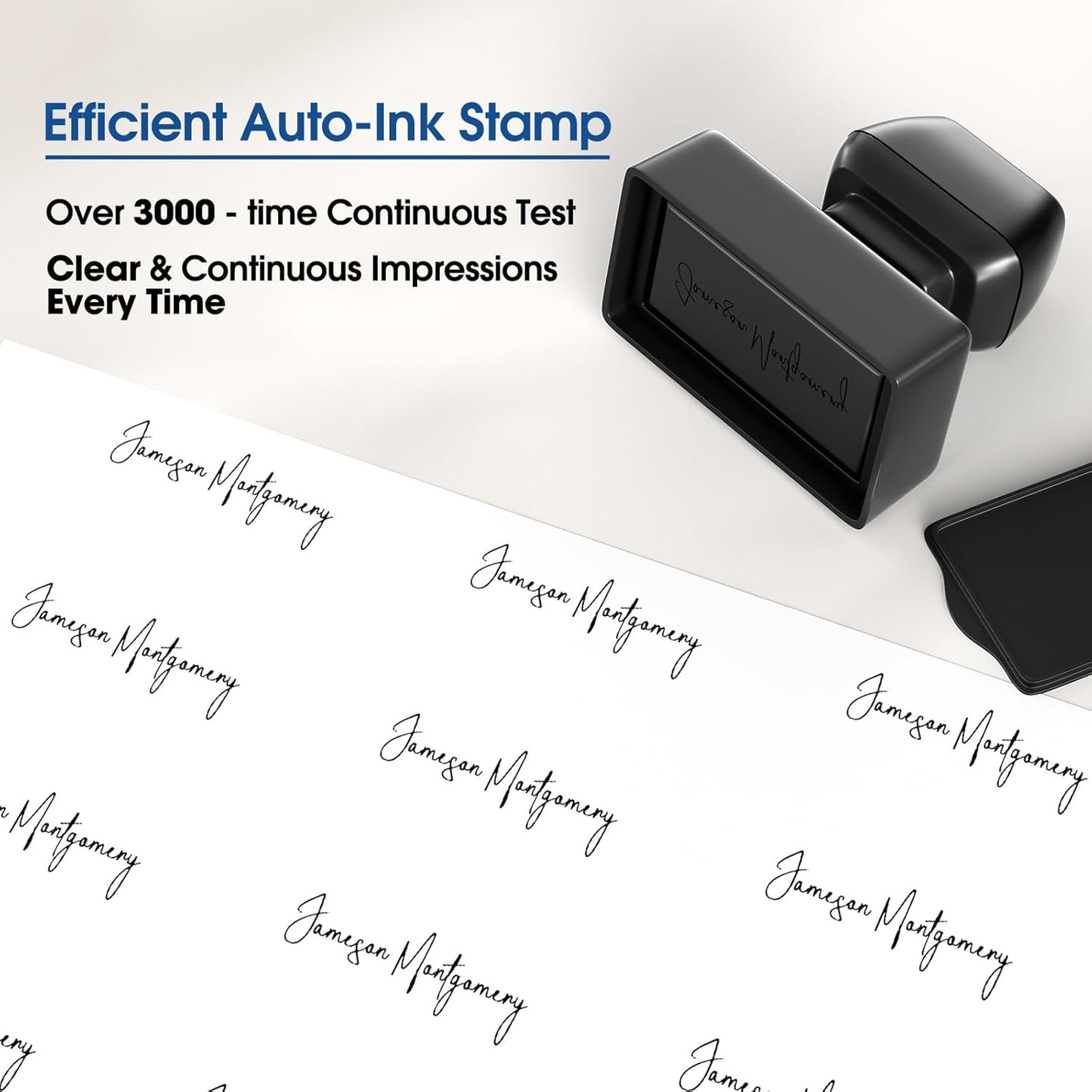 Personalized Self -Inking Signature Stamp, Custom Signature Stamp for Signing Name and Checks with Clear, Consistent Impressions & Effortless Stamping