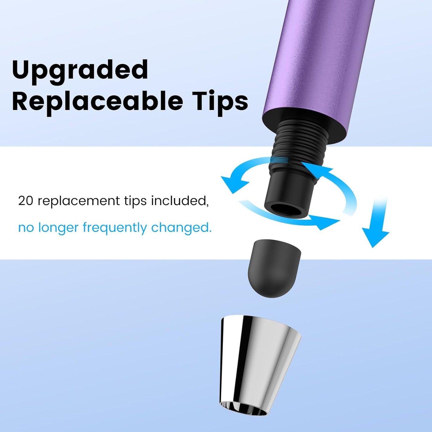 Stylus Pens for Touchscreens,MEKO 10 Pack Thin Rubber Tip Stylus Replaceable Tip Feature Bundle W/ 20 Pcs Replacement Tips for iPad iPhone Tablets Smartphone&All Touch Screen Devices(10 Stylus+20Tips)