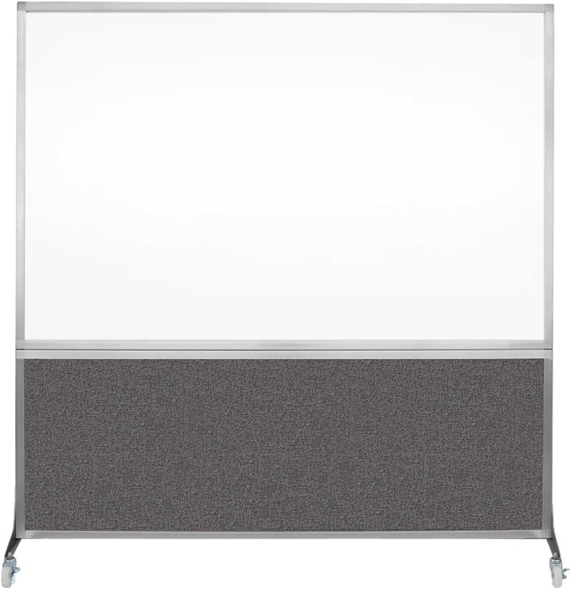 DivideWrite Mobile Whiteboard | Double Sided Dry Erase Board | Portable Office Cubicle Partition | Display for Classrooms, Conference Rooms, Meeting Areas and More | Charcoal Gray 6' Wide X 6' Tall