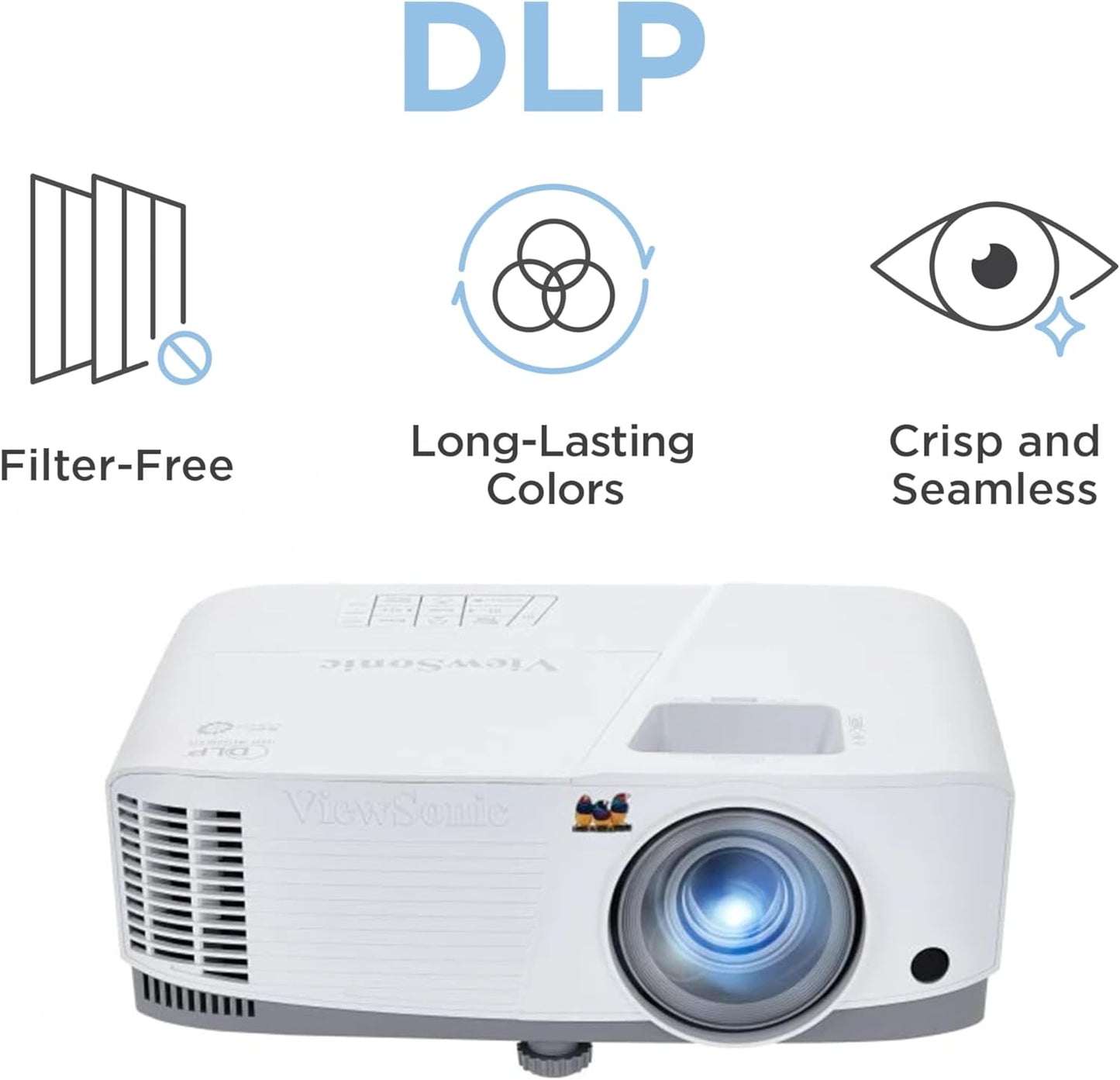ViewSonic 4000 Lumens WXGA High Brightness Projector for Home and Office with HDMI Vertical Keystone (PA503W)