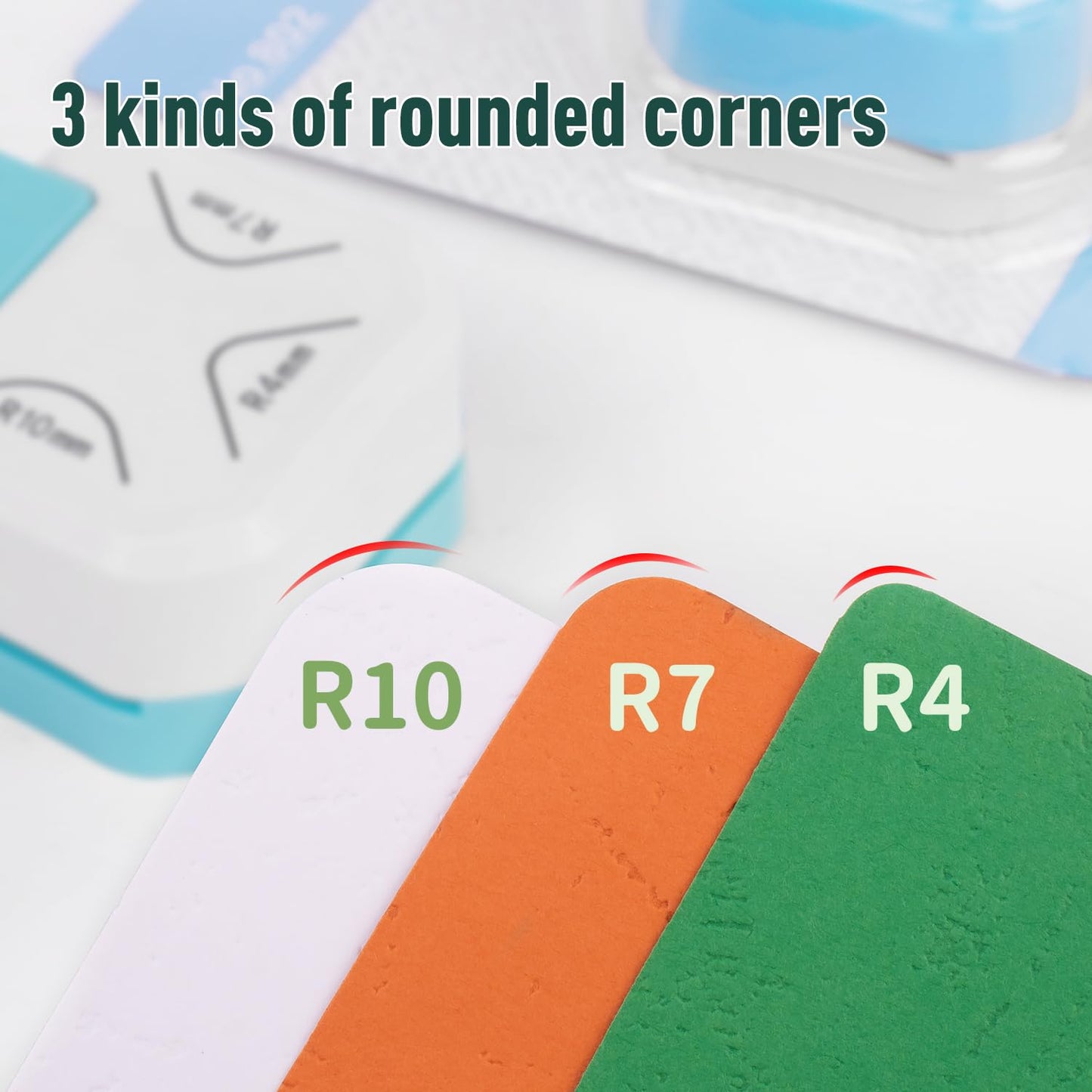 Paper Corner Rounder Punch, 3 in 1 Corner Cutter Rounder for Cardstock (R4mm+R7mm+R10mm), Edge Cutter Craft Card Making and Scrapbooking and Journaling Supplies for Classroom Home(White)