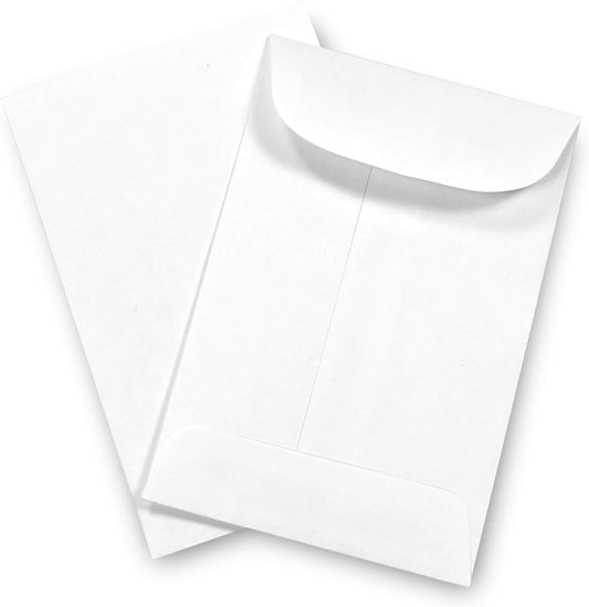 500 Guardian #4 Paper Coin Envelopes - Blank Small Envelopes for Coins, Receipts, Stamps, Small Parts Storage, & More – 3" x 4-1/2" Cash Envelopes – Gummed Flap Gift Card Holder Envelopes