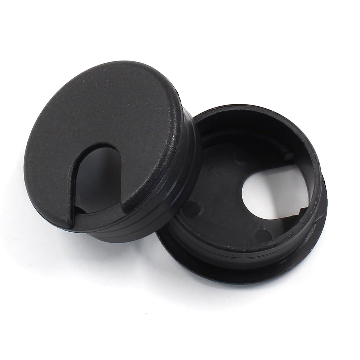 2pcs 1-3/4 Inch Desk Grommet, Plastic Desk Hole Cover, Black Cable Hole Cover, Desk Hole Grommet for Wire Cord Organizing Office Computer Desk