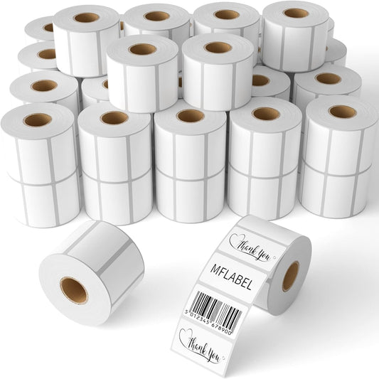 MFLABE 96 Rolls of 1000 2-1/4 x 1-1/4 Inch Direct Thermal Perforated Shipping Labels,SKU Labels