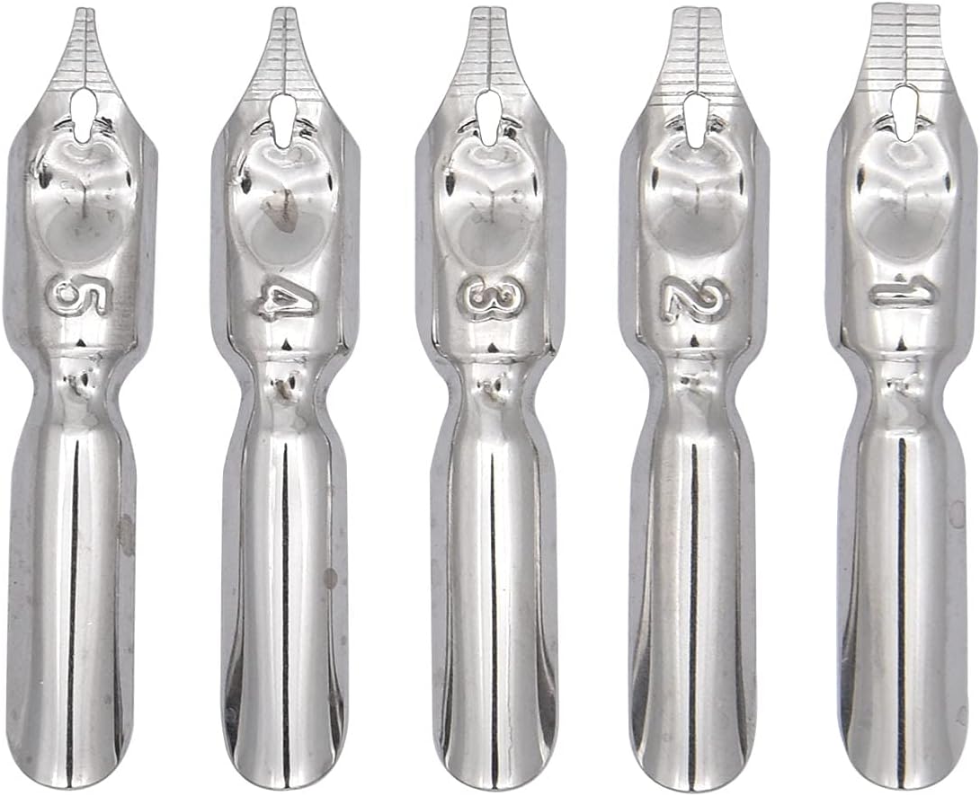 Gullor Feather Quill Pen and 5 Calligraphy Nibs for Beginners Kids Calligraphy Writing Quill Dip Pen Set, LightPurple