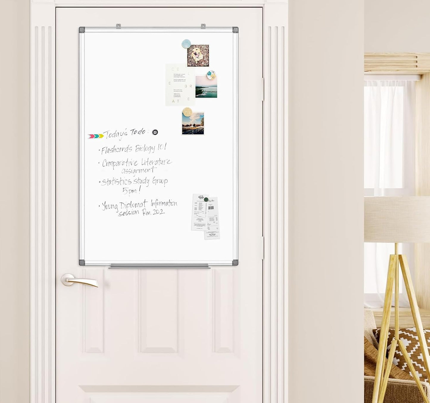 SWANCROWN Magnetic White Board 30 x 20 Inches Dry Erase Board, Hanging Whiteboards for Door, Office, Home, Dorm- Teachers/Students/Family
