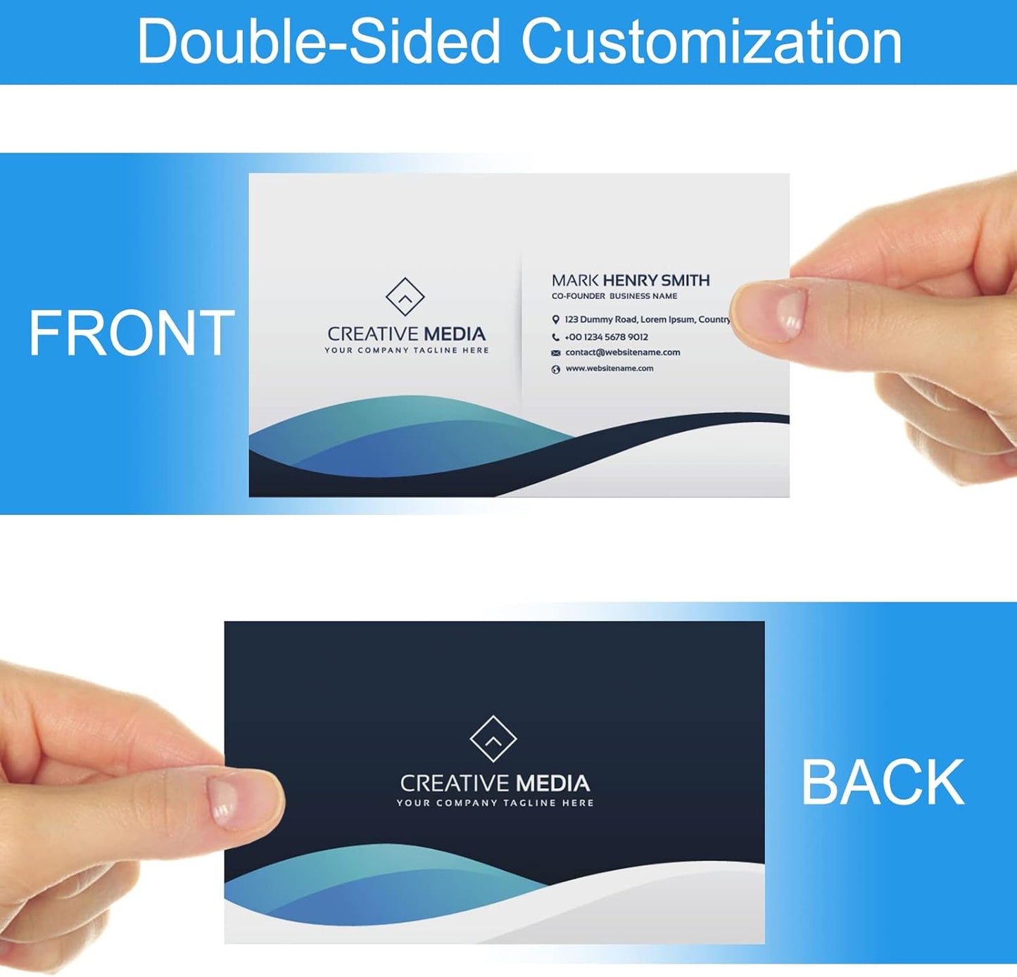 Custom Business Cards with Logo Personalized Double Side Printable Customize Business Cards 1000 500 200 100 for Small Business Women Men-Barber Service