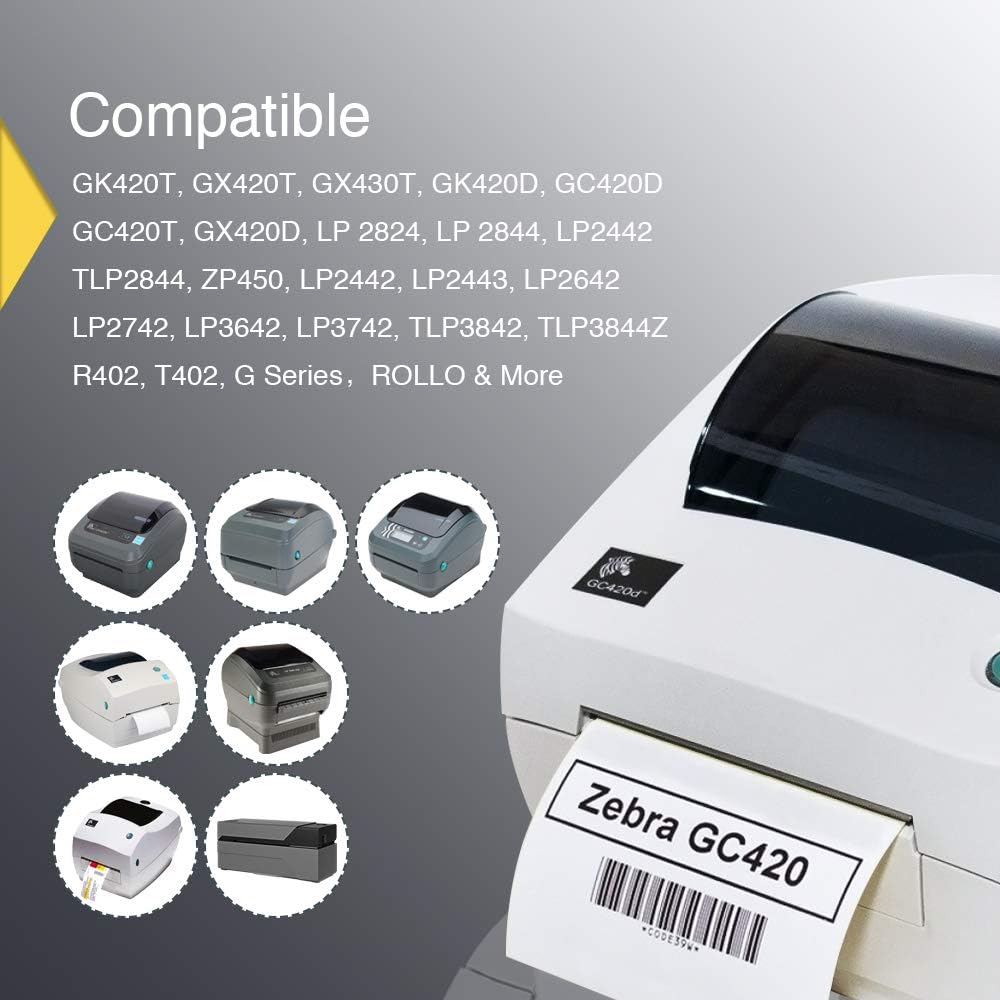 BETCKEY - 3" x 1.5" (76 mm x 38 mm) Barcode Shipping & Address Labels Compatible with Zebra & Rollo Label Printer,Premium Adhesive & Perforated [6 Rolls, 5700 Labels]