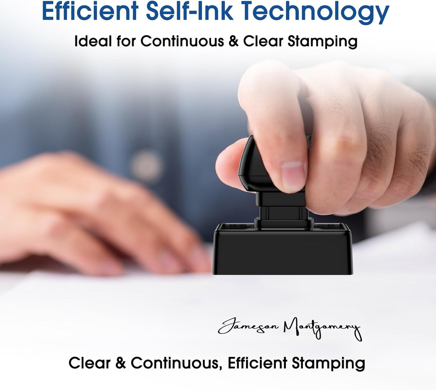 Personalized Self -Inking Signature Stamp, Custom Signature Stamp for Signing Name and Checks with Clear, Consistent Impressions & Effortless Stamping