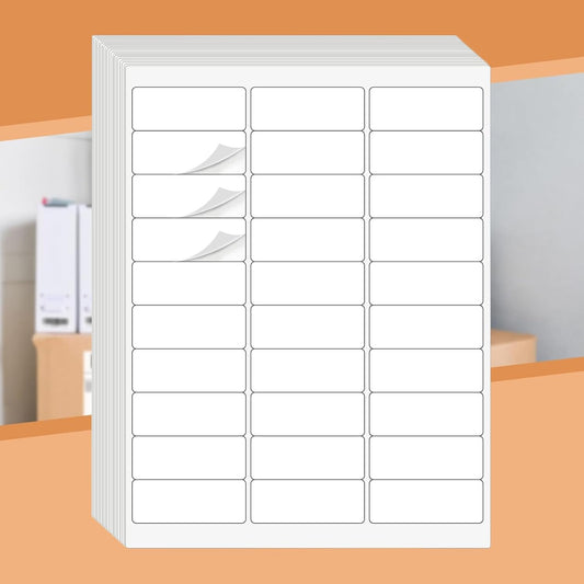 Address Labels 1" X 2-5/8" 30 Up Mailing Label for Laser/Inkjet Printer, Blank White, Permanent Adhesive, Printable Label Sticker Paper (30 Sheets - 900)