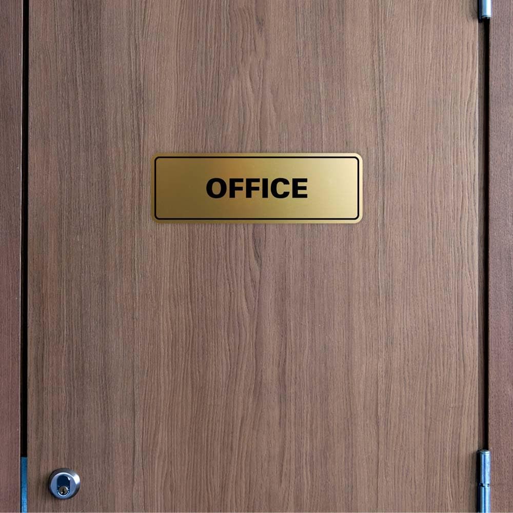 Signs ByLITA Standard Office Sign - Professional Business Signage - Easy to Install (Walnut) - Medium 2 Pack
