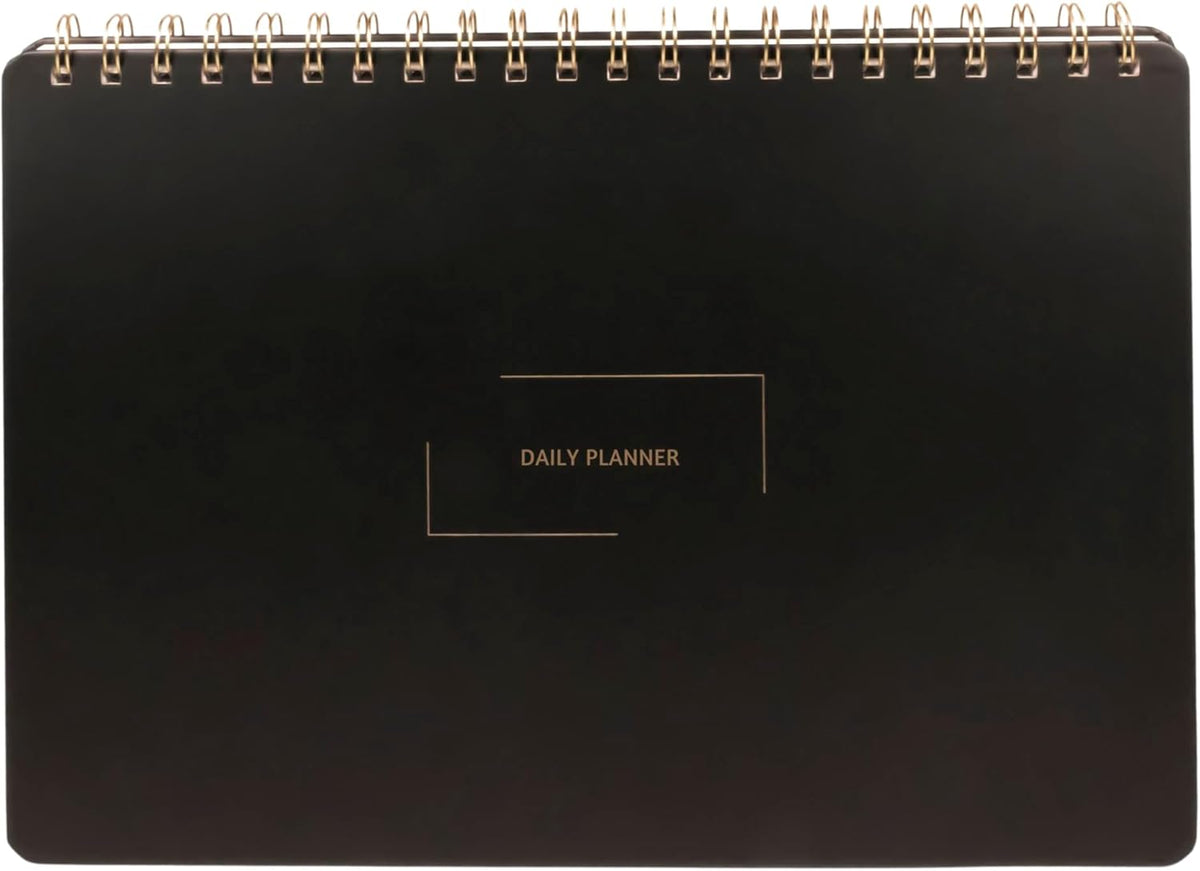 Undated Daily Planner | 8.25” x 11.75” Work To-Do Notebook | ADHD Academic Organizer | Multi-Layout | Men and Women Planner | College Supplies | Black | Landscape Layout