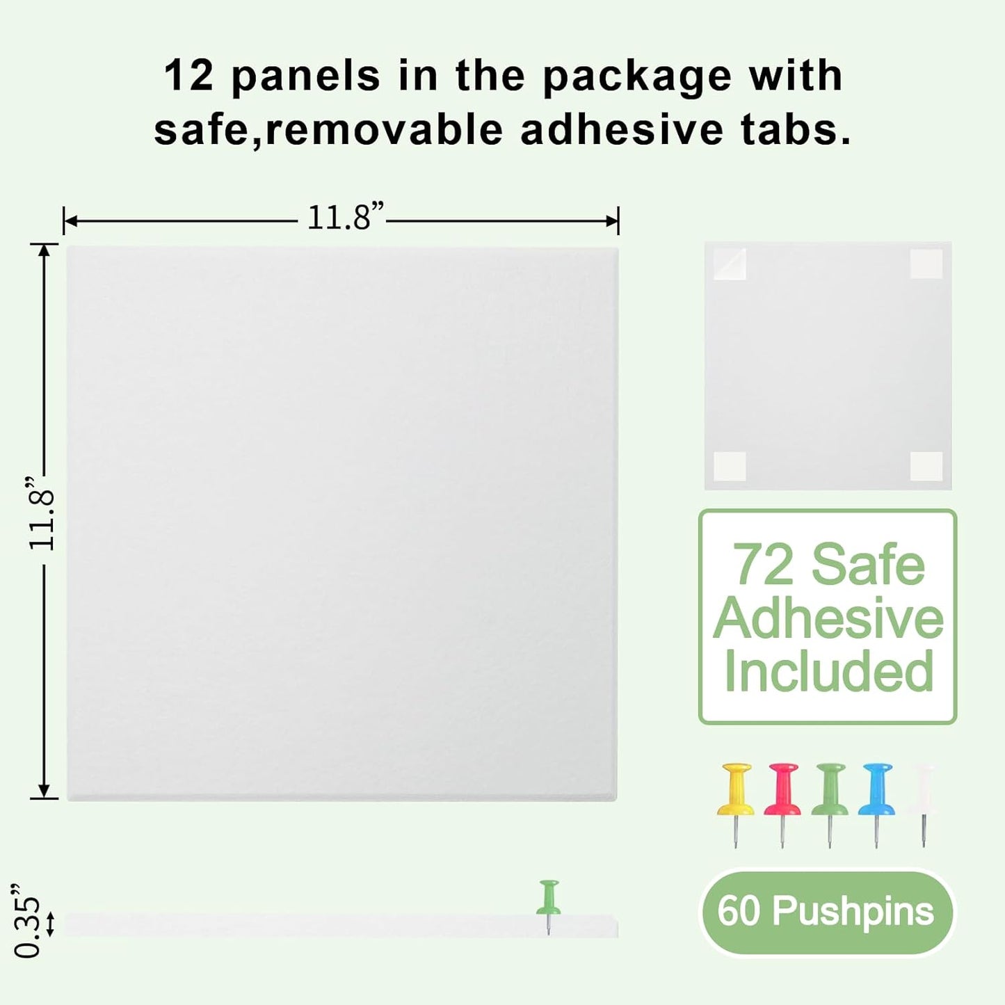 White Large Cork Board for Wall 12 Pack