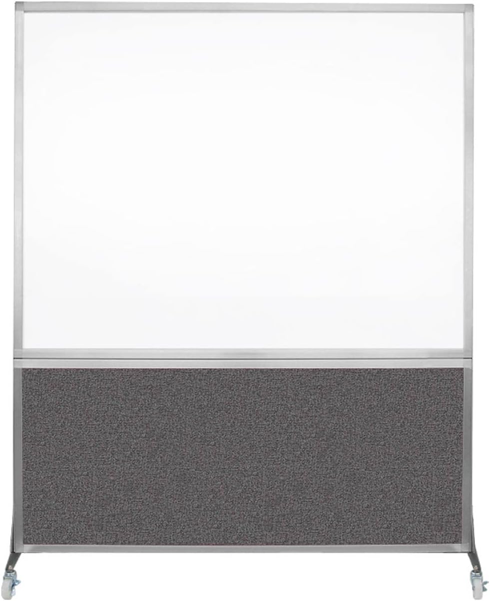 DivideWrite Mobile Whiteboard | Double Sided Dry Erase Board | Portable Office Cubicle Partition | Display for Classrooms, Conference Rooms, Meeting Areas and More | Charcoal Gray 5' Wide X 6' Tall