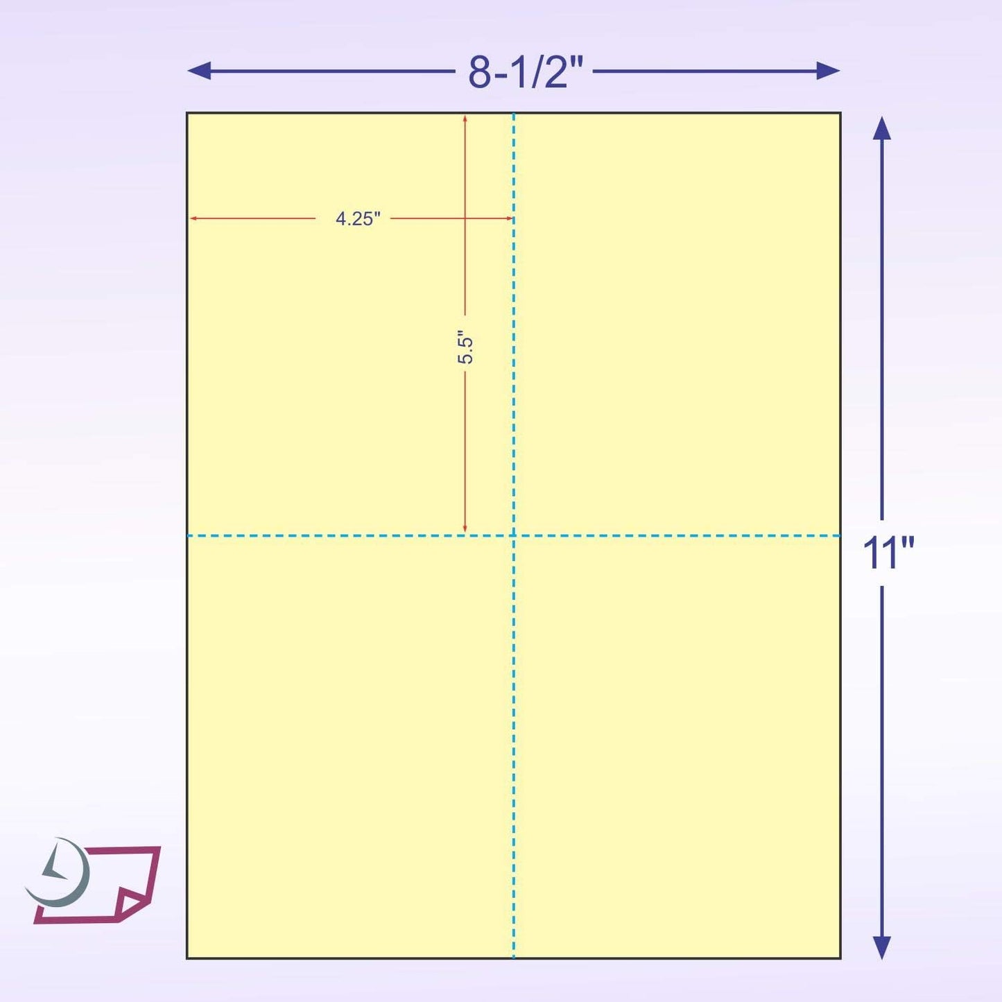 NextDayLabels 8-1/2" x 11" Laser/Inkjet Postcards 4 Per Page, (4-1/4" x 5-1/2" Each Card | Canary, 200 Cards)