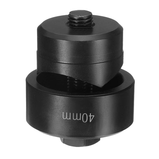 HARFINGTON Sheet Metal Punch Hole Punch 40mm Bearing Steel Precise Cutting Manual Knockout Kit with External Hex Shank for Metal Steel Plate Sink Stainless Steel, Black