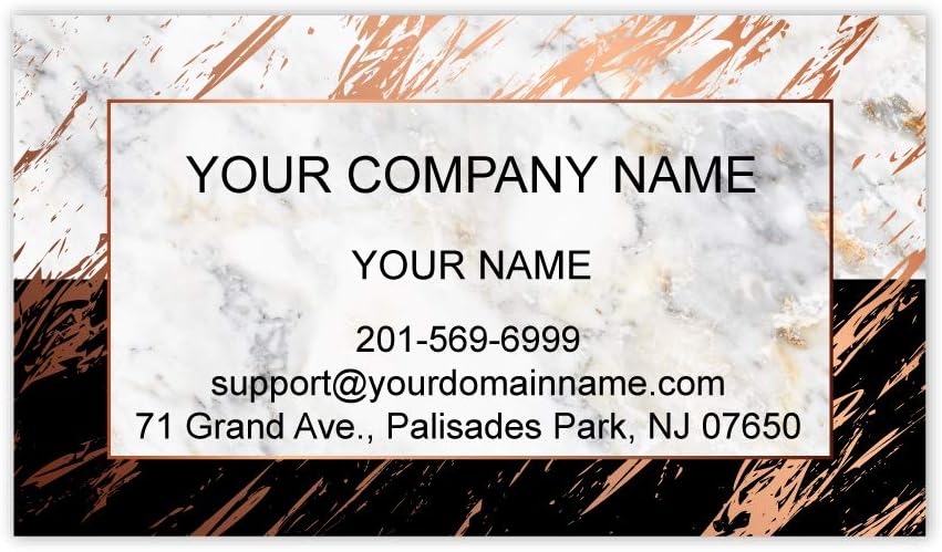 Custom Premium Business Cards, Full color - Marble (350gsm-Thick paper), Made in The USA (Half Black)