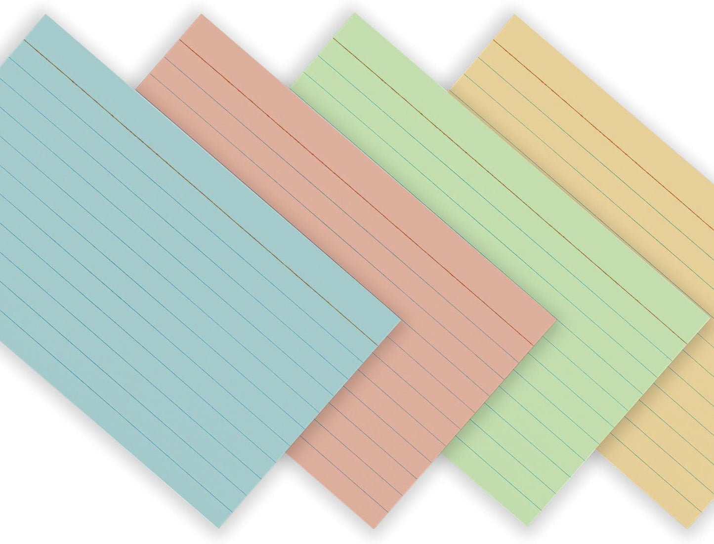 Index Cards 3x5 Bulk, (2400 Cards Pastel Colors) Flashcards, Notecards 3x5 lined, Blank on Back, Assorted Pastel Colors Flashcards for School Home and Office, Ruled Index Cards