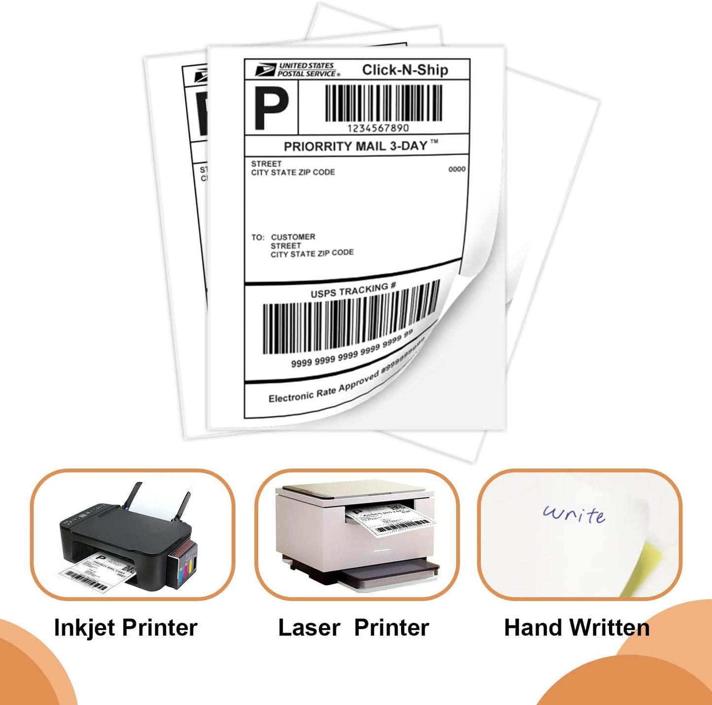 Full Sheet Labels 8.5 X 11, White Matte Sticker Paper, Laser/Inkjet Printing, 4000 Sheets, 4000 Labels, 1 Up Shipping Mailing Address Storage Bin Labels Stickers 8-1/2" x 11"