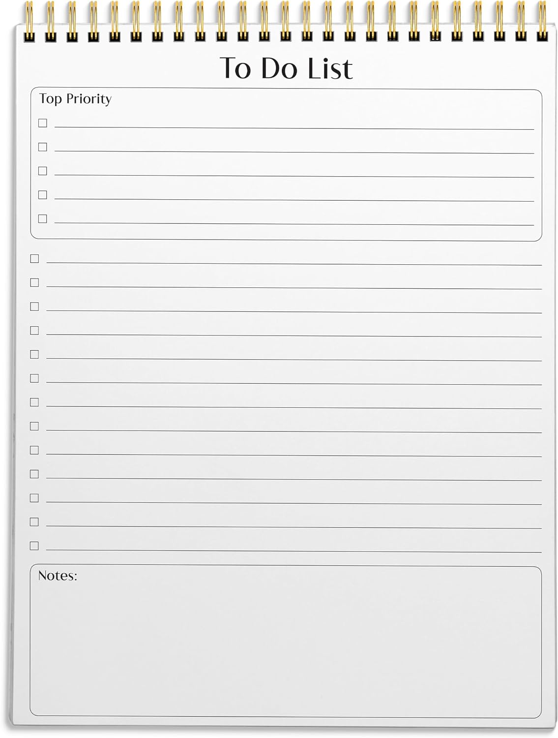 Better Office Products To Do List Notepad, 8.5" x 11", Planning Note Pad, 50 Sheets, Double Wire Spiral, Daily Agenda Productivity Checklist Organizer,(1 Pack)