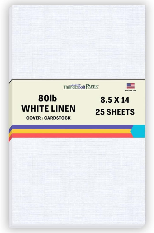 White Linen 8.5x14 25 Sheets Cardstock 80 lb Cover 216 gsm Fine Textured Linen Legal Size Wedding Invitations Card Making Crafts Elegant