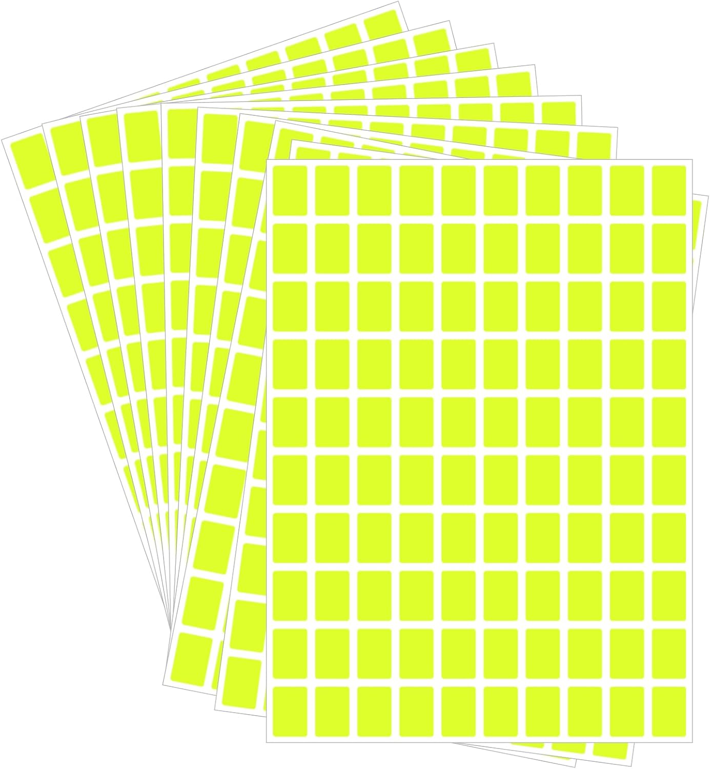 Starboling Color Coding Labels,3000 PCS 1/2" x 3/4" Fluorescent Yellow Rectangular Label,for Garage Sale,Price Tags,File Folder Tabs