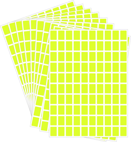 Starboling Color Coding Labels,3000 PCS 1/2" x 3/4" Fluorescent Yellow Rectangular Label,for Garage Sale,Price Tags,File Folder Tabs
