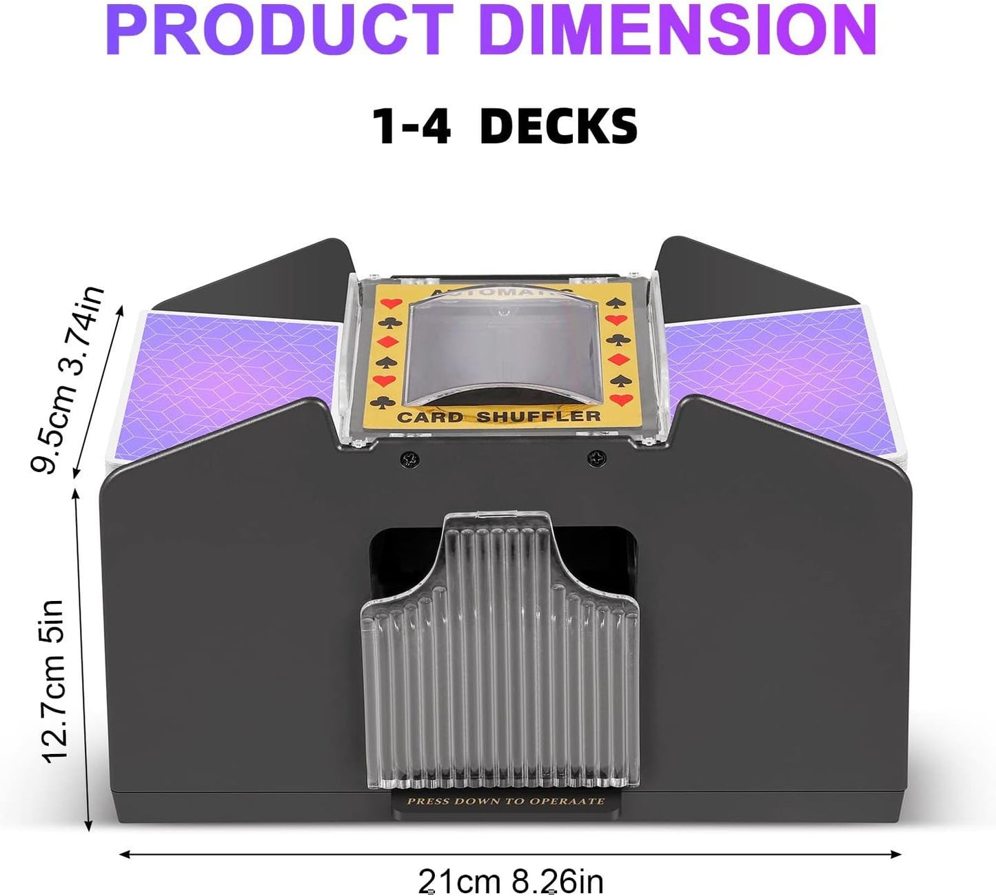 Automatic Card Shuffler 2/1/4/6 Deck,Battery-Operated Electric UNO Poker Shuffler,Playing Card Shuffler for Home Card Game,Travel