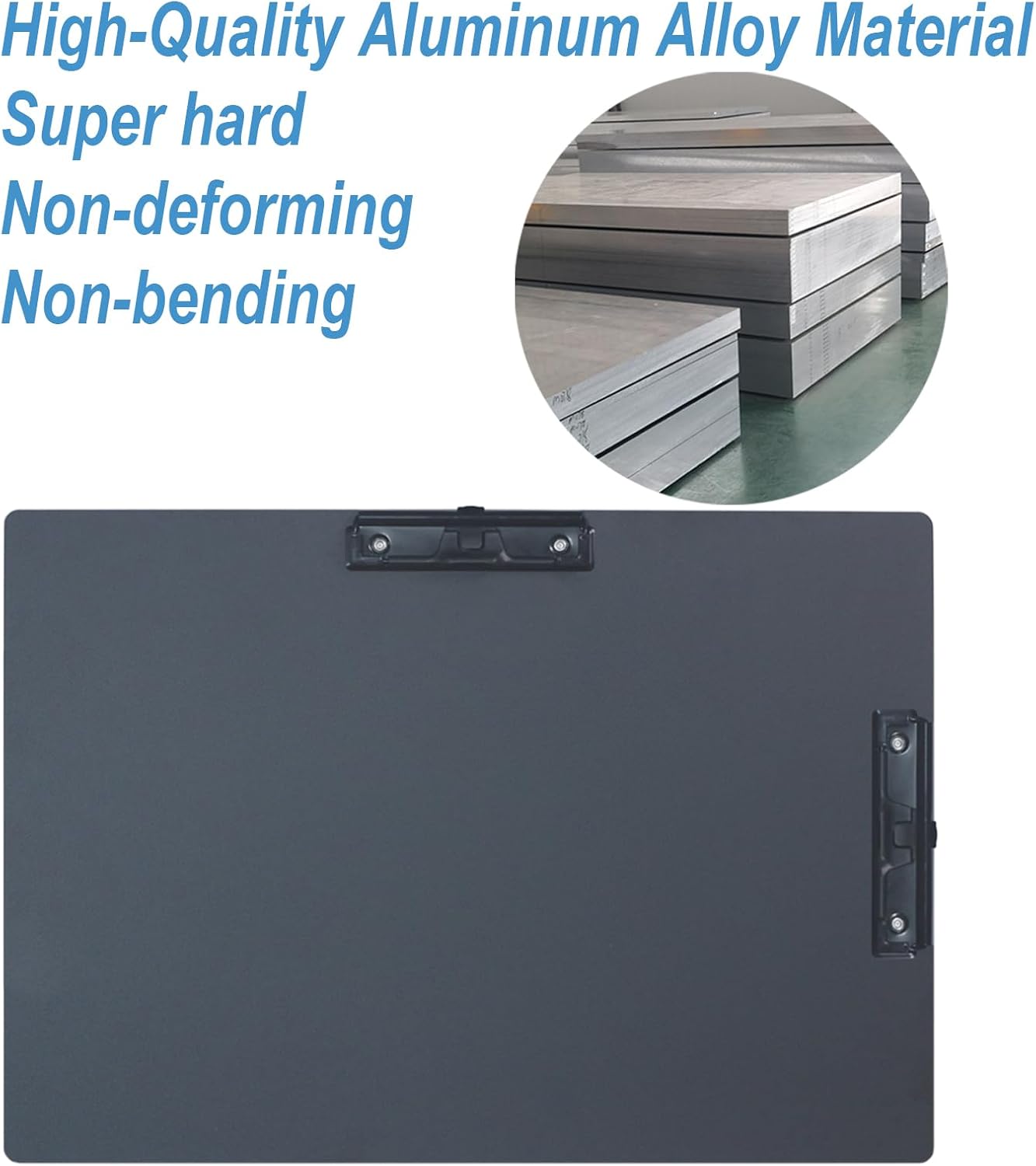 Acocony 11x17 Clipboard Double Clip Aluminium with Pen Holder Extra Large Clipboard Versatile Super Hard 11 x 17 Clipping Board Black Pack of 1