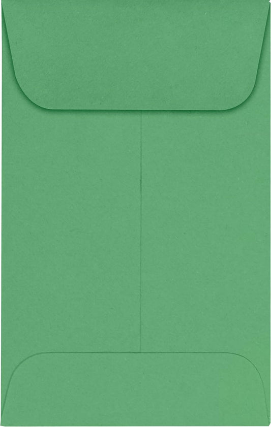 LUXPaper #1 Coin Envelopes | 2 1/4" x 3 1/2" | Holiday Green | 80lb. Text | 250 Qty