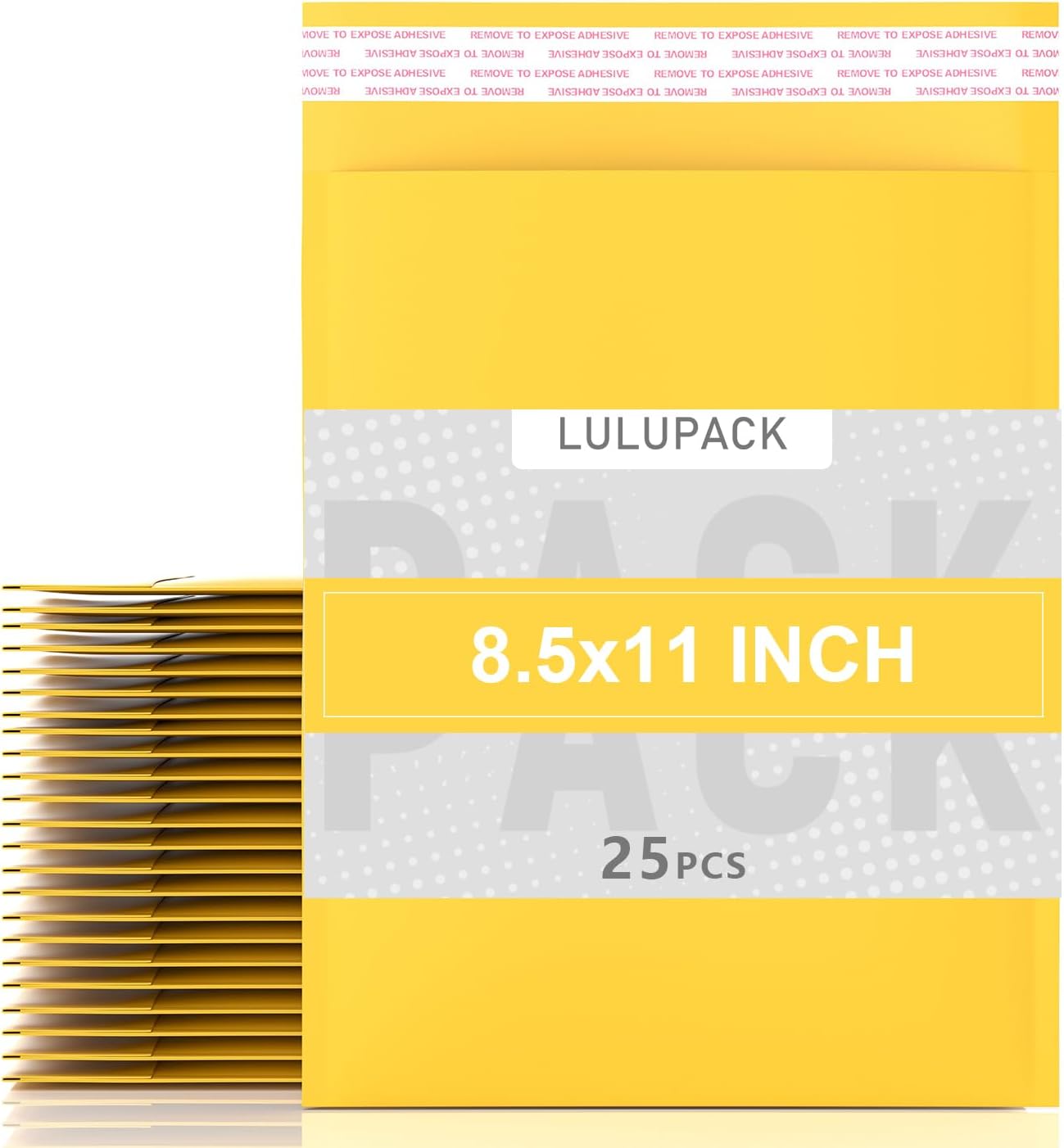 8.5x11 Inch Yellow Kraft Paper Bubble Mailers - 25 Pack Scratch-Resistant Shipping Bags with Peel-and-Seal Adhesive, Lightweight Packaging for Documents & Fragile Items