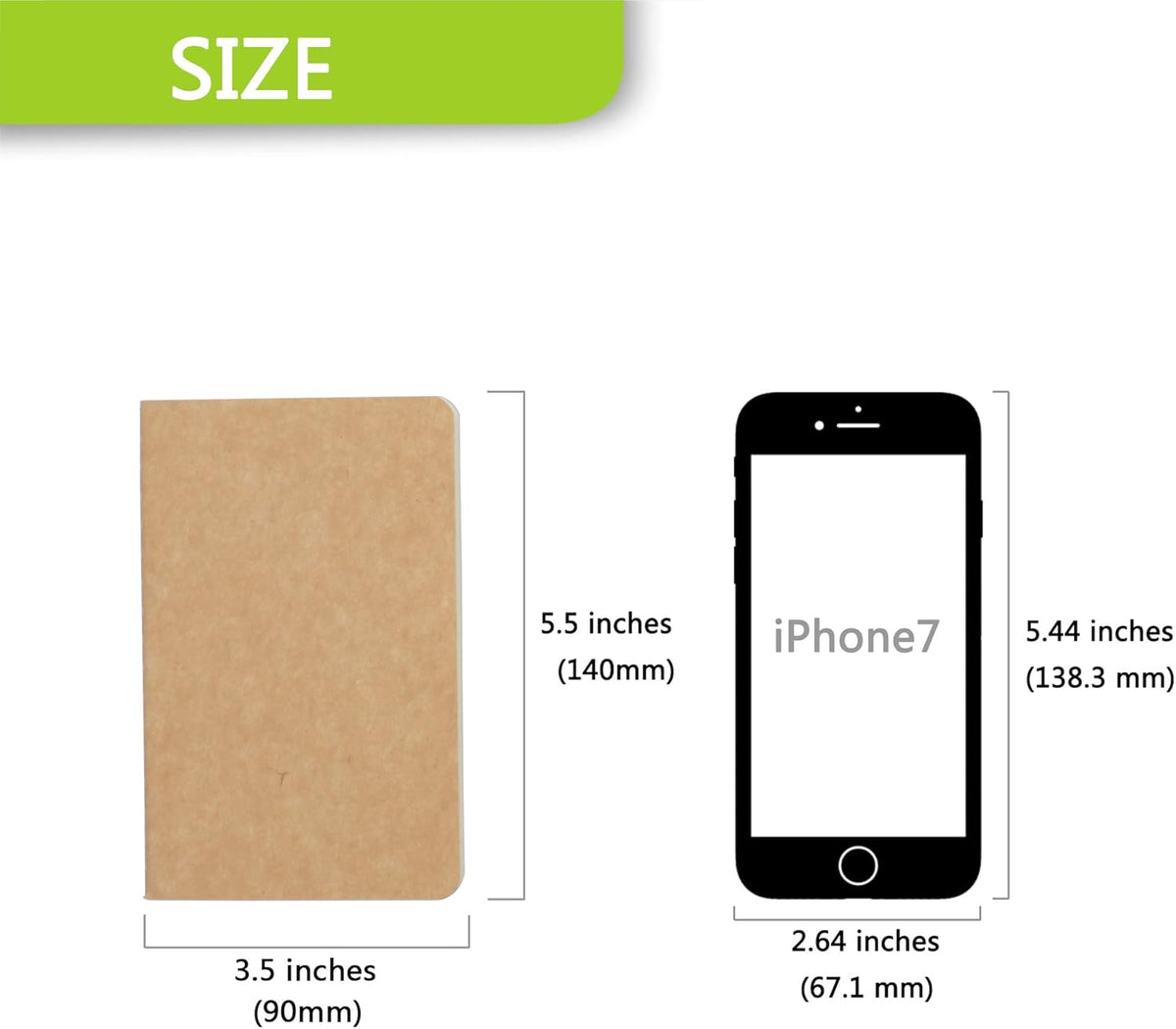 TWONE Pocket Notebook, 6 Pack Softcover Mini Notebooks 3.5" x 5.5" Kraft Brown Notebook Small Memo Notepad for Men Women Kids Traveler Author, 30 Sheets,60 Blank Pages