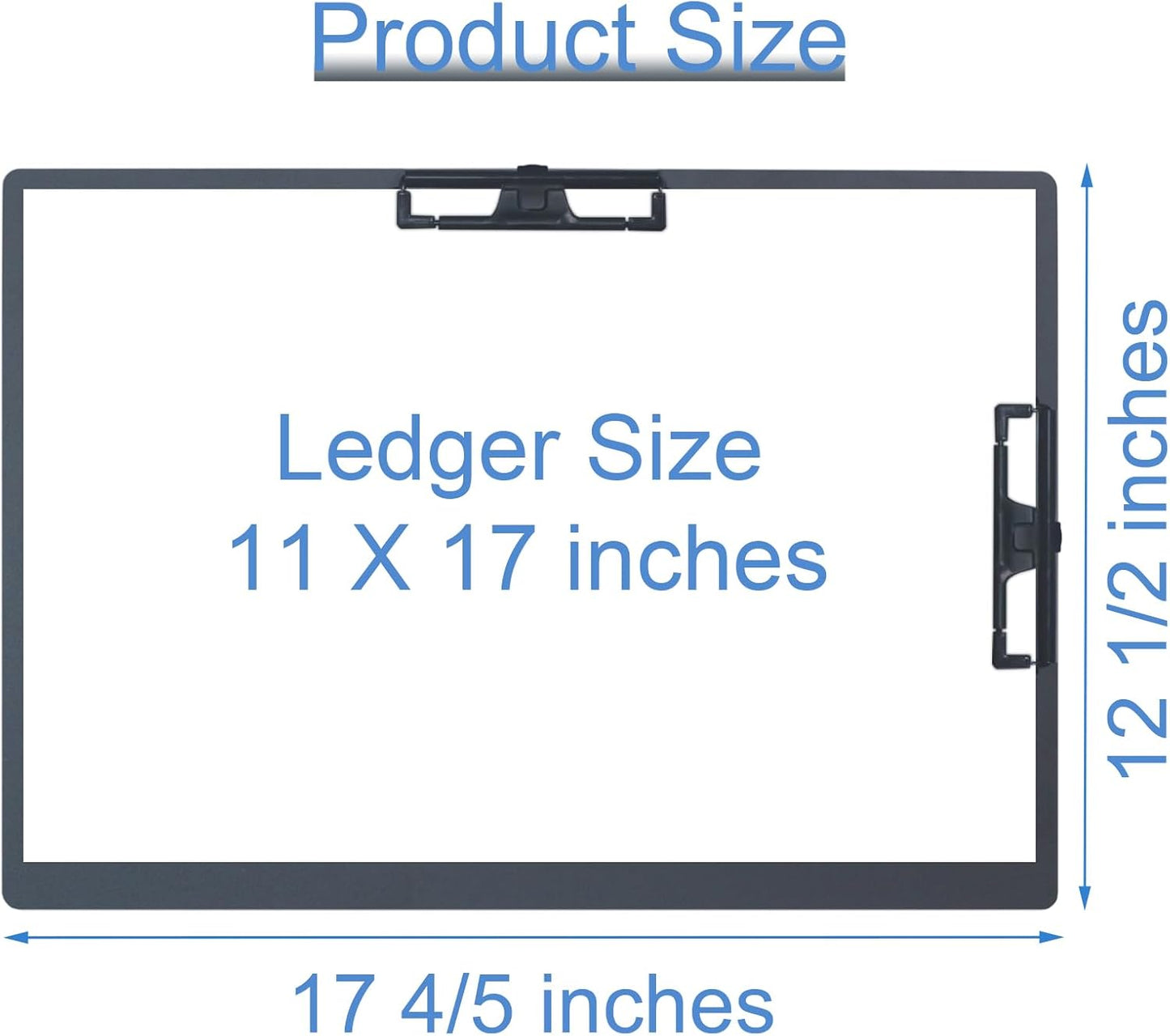 Acocony 11x17 Clipboard Double Clip Aluminium with Pen Holder Extra Large Clipboard Versatile Super Hard 11 x 17 Clipping Board Black Pack of 1