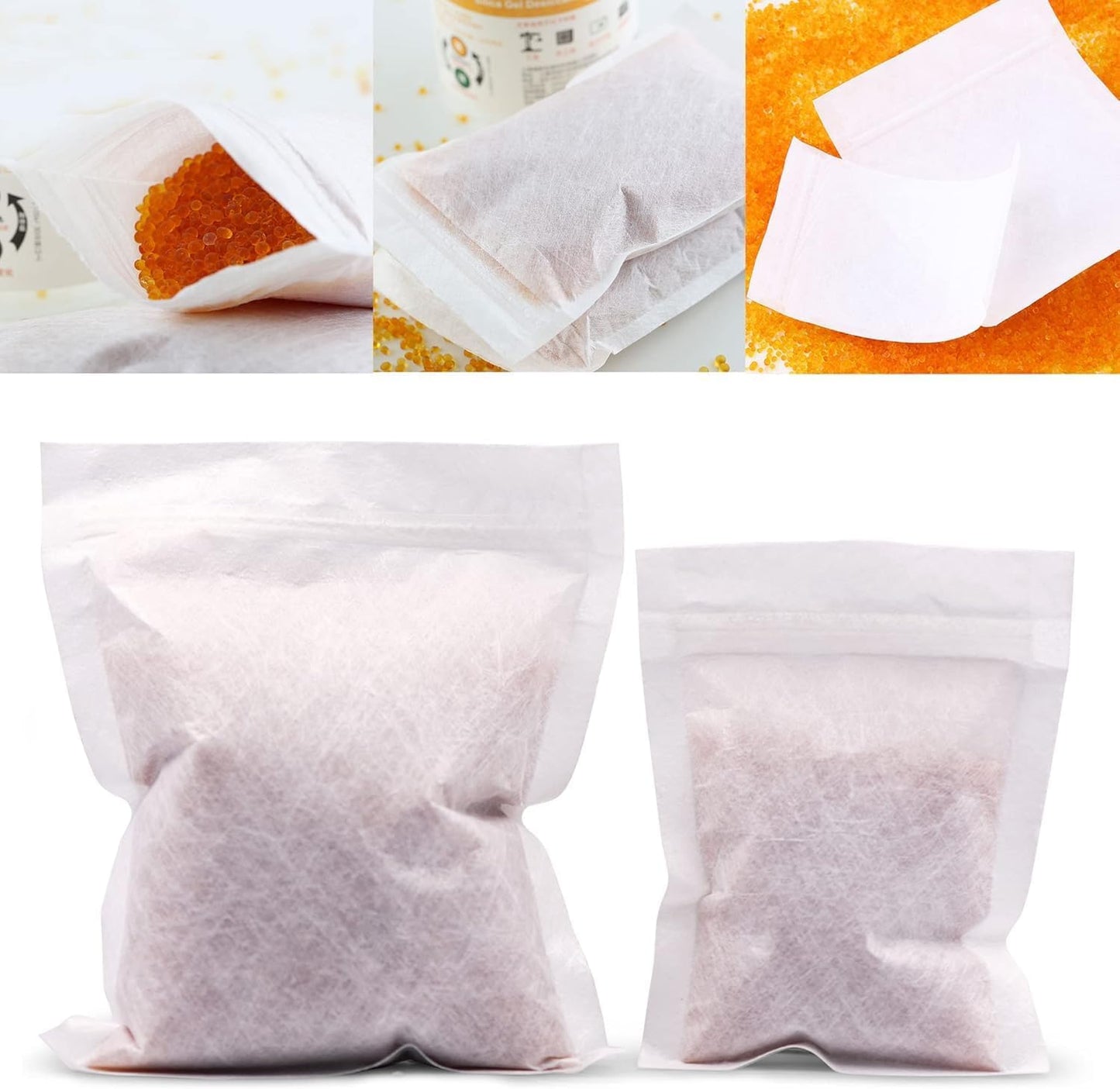 30 Packs Breathable Paper Bags, 6.3 by 8.2 Inch Zip Lock Storage Bags,for Storage, Silica Gel Beads, Desiccant, Jewelry, Samples