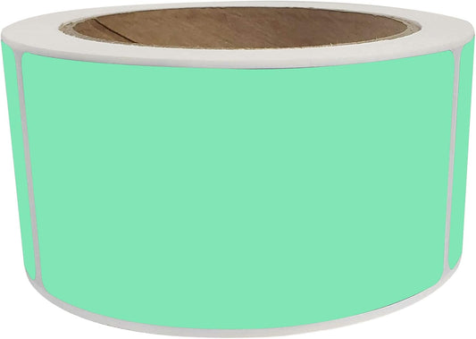 Royal Green Rectangular Code Labels 4x2 Blank Sticker Roll in Pastel Green (7.5cm x 2.5cm) - 250 Pack