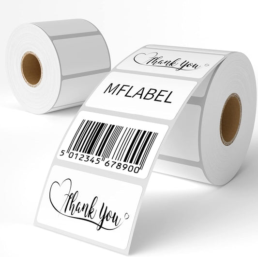 MFLABEL 2-1/4 x 1-1/4 Inch Direct Thermal Perforated Shipping Labels, 2.25x1.25 inch, 2000 Labels (2 Rolls)