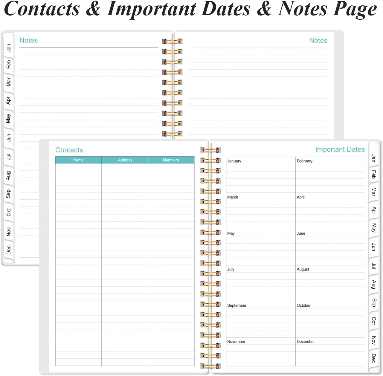 2026 Planner - Planner 2026 from January 2026 - December 2026, Weekly & Monthly Planner Spiral Bound with 12 Monthly Tabs, Inner Pocket, 6.4" x 8.5", Flower-E
