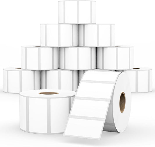 12 Rolls 2" x 1" Direct Thermal Labels, Shipping Labels Compatible with Zebra & Rollo Label Printers for Mailing Postage Address Barcode (1300 Labels/Roll)