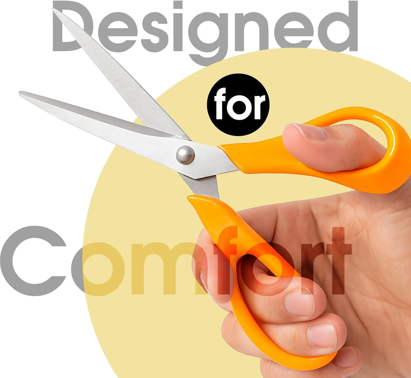 All Purpose Scissors,Heavy Duty Sharp Scissors for Office, Home, School, and Crafts, with Stainless Steel Blades and Comfort Grip Handle