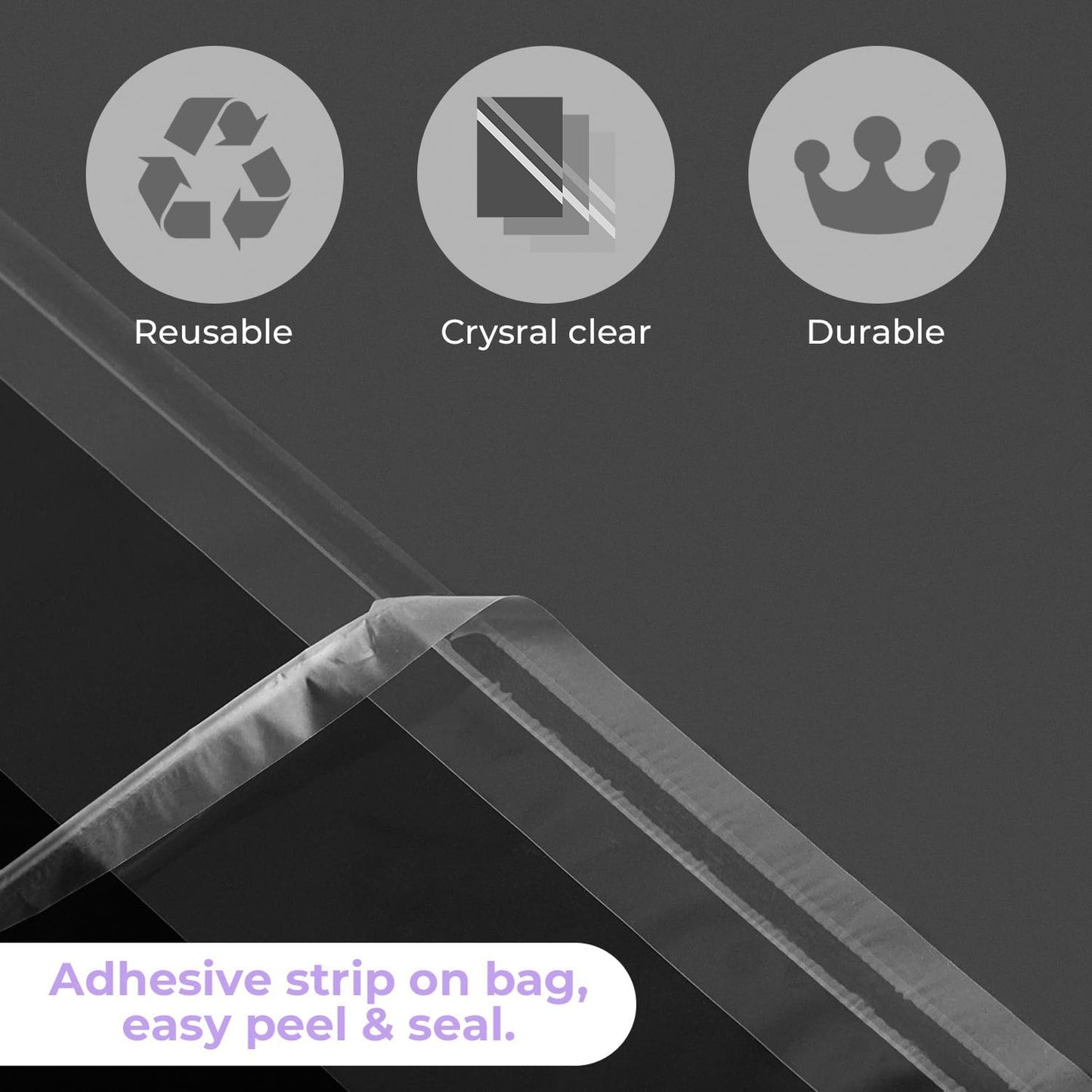 Frametory, 18 3/8" x 24 1/8" Acid-Free Clear Plastic Bags, Self Seal Crystal Photo Sleeves for 18x24 Art Prints, Pictures & Framing Mat Mattes - 25 Pack