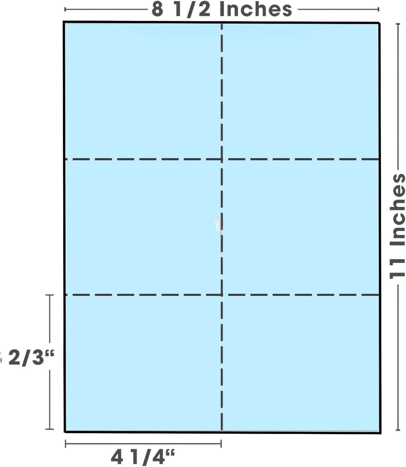 Limited Papers (TM) 8.5x11 Perforated Paper, 20/50 Pound, 75 GSM, Variety of Perforation Sizes and Colors, for Forms, Tickets, Postcards, Business Cards. (Grey, 6 up)