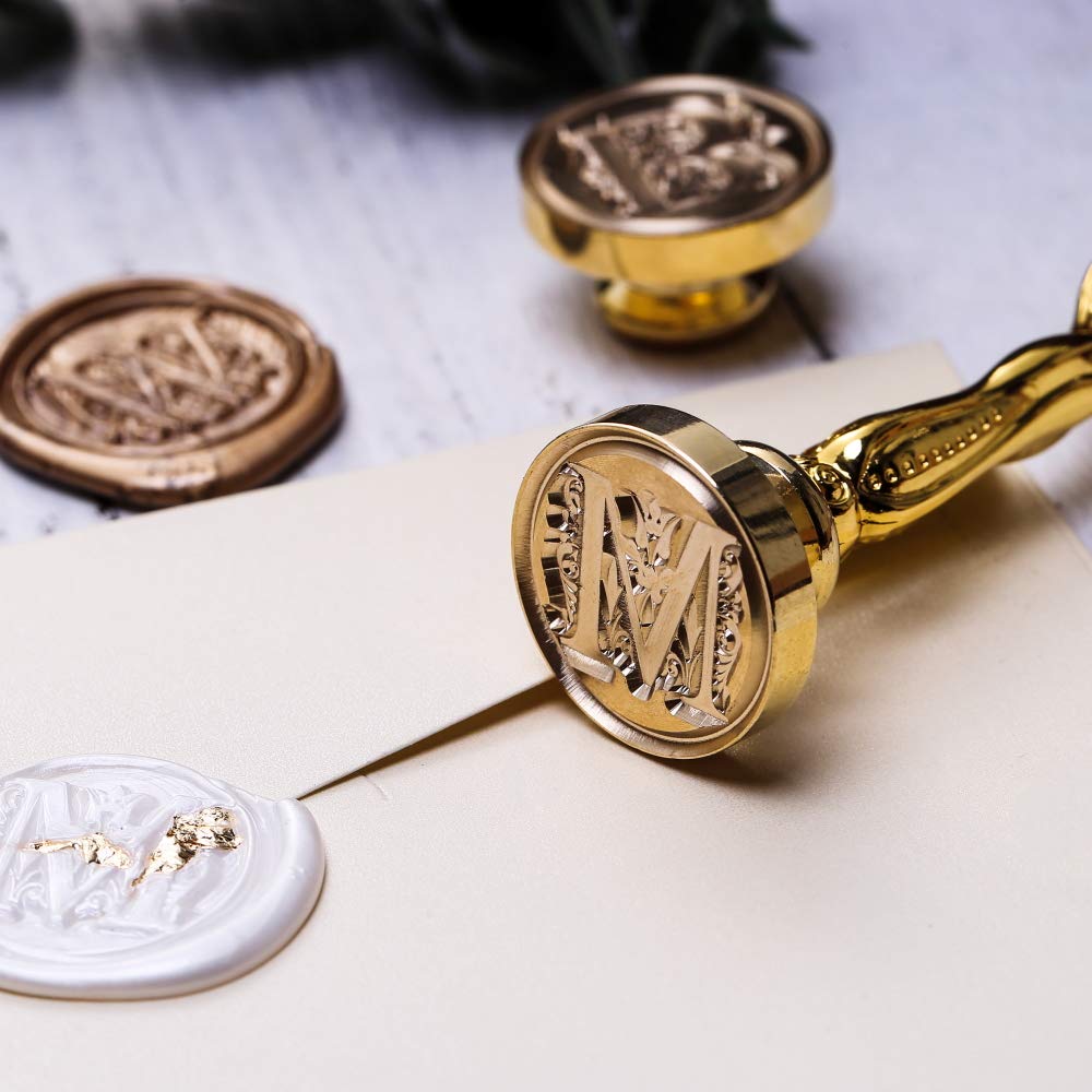 Letter V Alphabet Sealing Wax Stamp, Wax Seal Stamp for Sealing Wax, Brass Alphabet Wax Stamp
