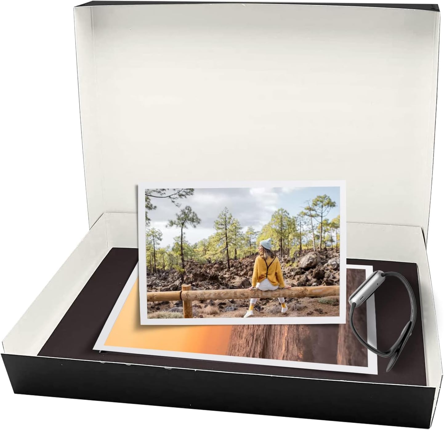 Lineco Museum Archival Storage Box, 16.75x20.75x3 in. Drop Front Design. Acid-Free with Metal Edge. Organize Photos, Pictures, Prints, Documents, Crafts, DIY. Black, 1 Pack