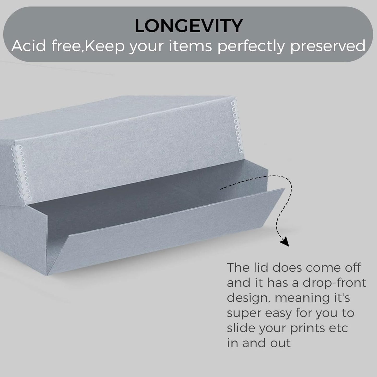 Lineco, Archival Storage Box, Museum Preservation Organizer with Drop Front Design, Acid-Free with Metal Edge, Preserves Picture Longevity, Photos, Documents, Crafts, DIY, 9x12