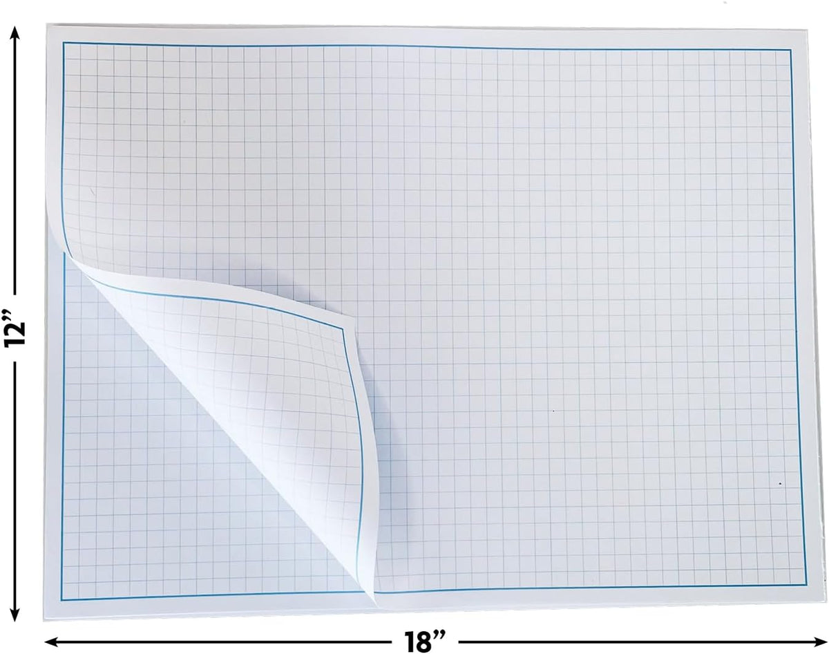 Blueprint and Graph Paper Pad - 50 Sheets Per Pad - 70lb Text - For Drawing, Designing, and More - Perfect Tool for Young Artists, Budding Designers, and Classroom Use (1, 12x18)