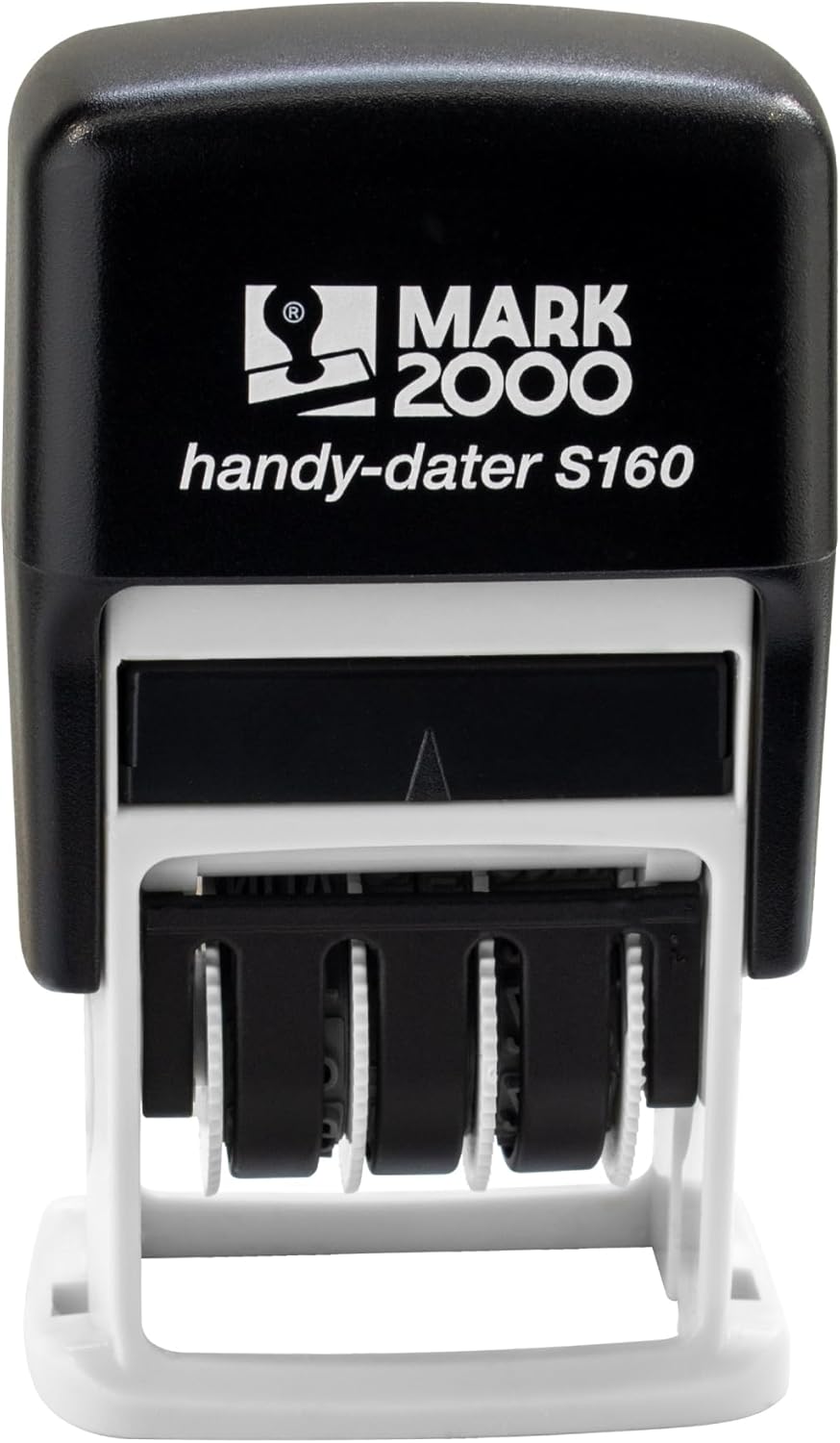 Mark 2000 Self-Inking Rubber Date Office Stamp with Faxed Phrase Blue Ink & Date RED Ink (Handy-Dater S160), 12-Year Band