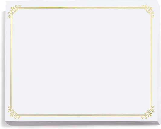 PaperDirect Gold Foil on White Simple Border Specialty Certificates, 8½ x 11, 50 Count, Certificates And Awards Paper, For School, Work, Diplomas & Award Certificates